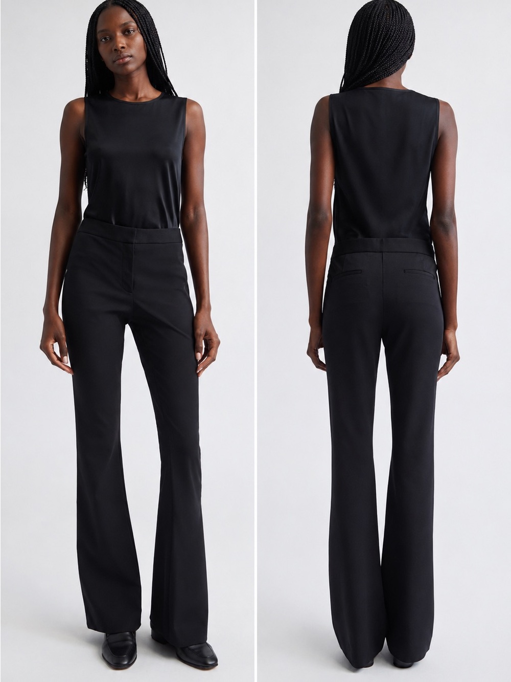 Lafayette 148 New York Waldorf Black Flare Tailored Stretch Pants Size 0